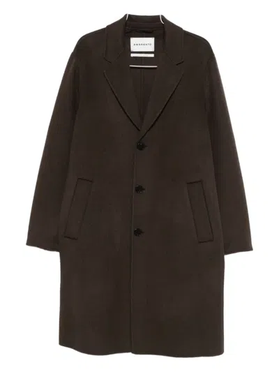 Amaranto Buttoned Single-breasted Coat In Brown
