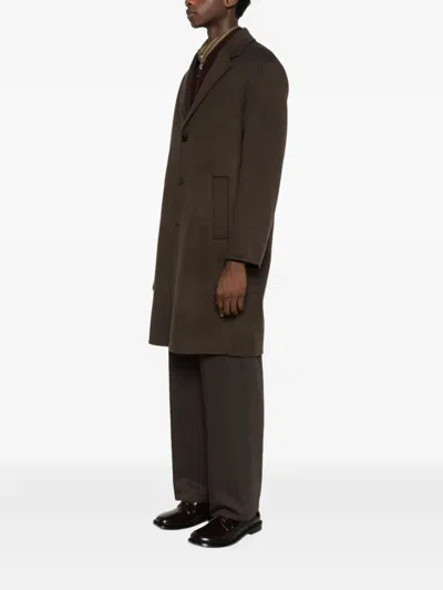 Amaranto Buttoned Single-breasted Coat In Brown