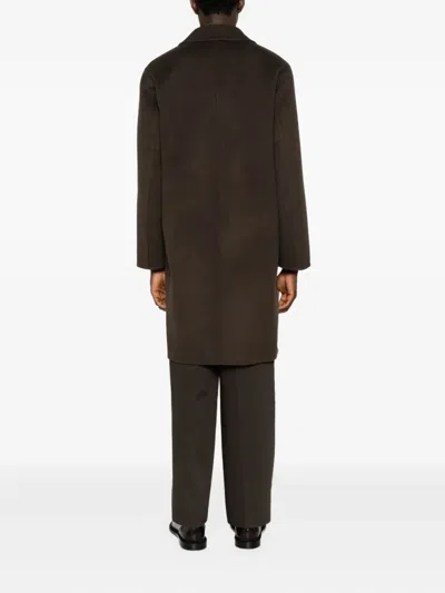 Amaranto Buttoned Single-breasted Coat In Brown