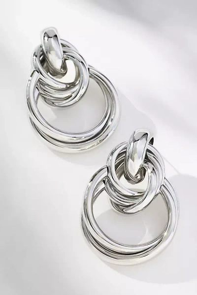 By Anthropologie Oversized Double Hoop Earrings In Metallic