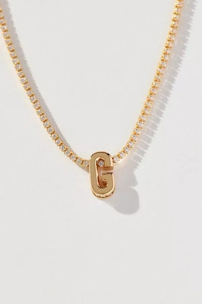 By Anthropologie Small Shimmered Monogram Necklace In Gold