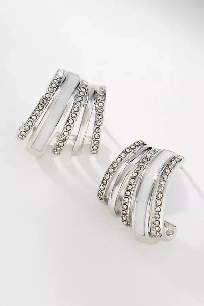 By Anthropologie Grooved Resin Post Earrings In Metallic