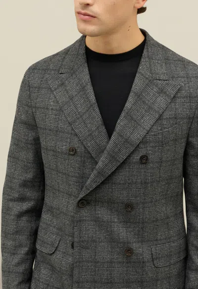 Boglioli Double-breasted Wool Blend Jacket In Multi