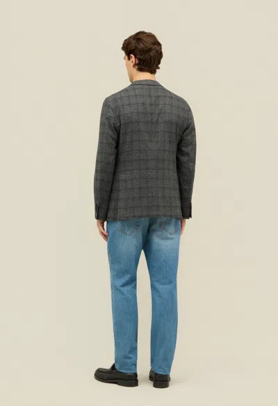 Boglioli Double-breasted Wool Blend Jacket In Multi