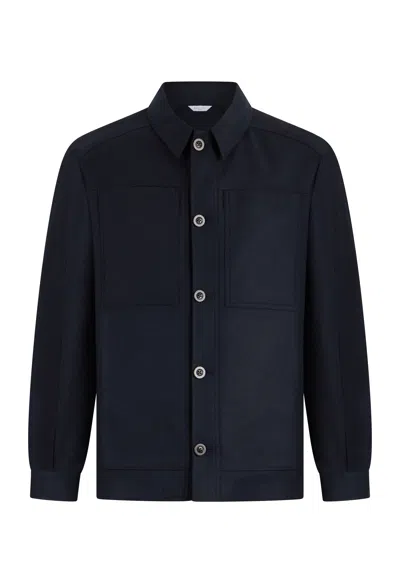Boglioli Flannel Boxie Jacket In Blue