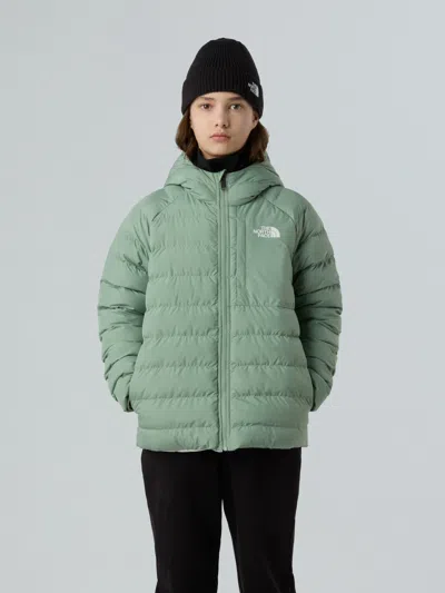 The North Face Girls Reversible Perrito Hooded Jacket In Green