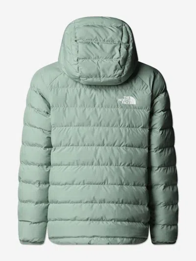 The North Face Girls Reversible Perrito Hooded Jacket In Green