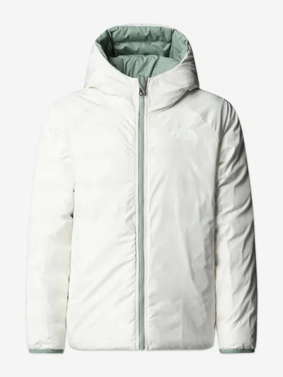 The North Face Girls Reversible Perrito Hooded Jacket In Green
