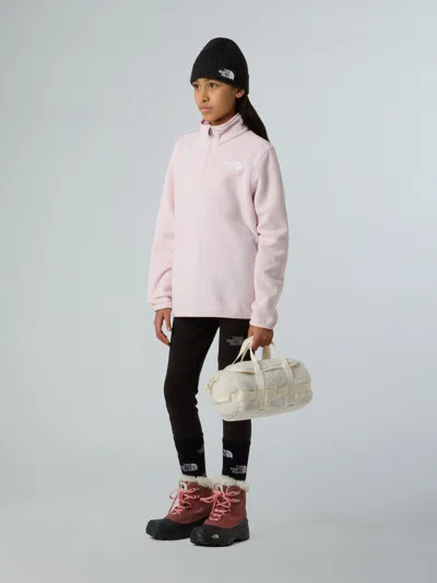 The North Face Girls Glacier 1/4 Zip Pullover In Pink