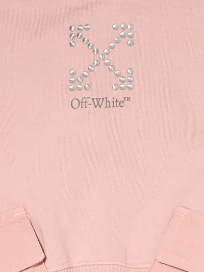 Off-white Arrow Studs Cargo Crop Hoodie In Pink