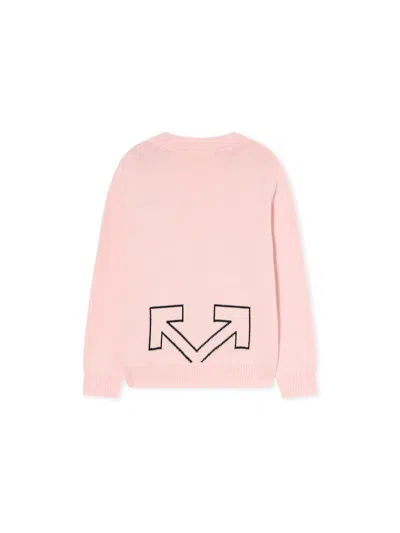 Off-white Logo-detail Button Cardigan In Pink