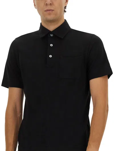 Zegna Cotton Polo Shirt With Pocket In Black