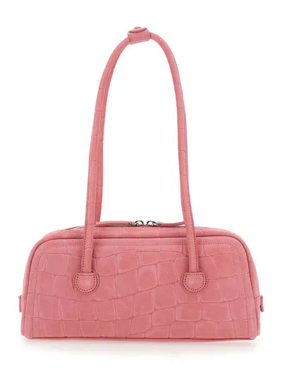 Margesherwood Soft Boston Leather Shoulder Bag In Pink