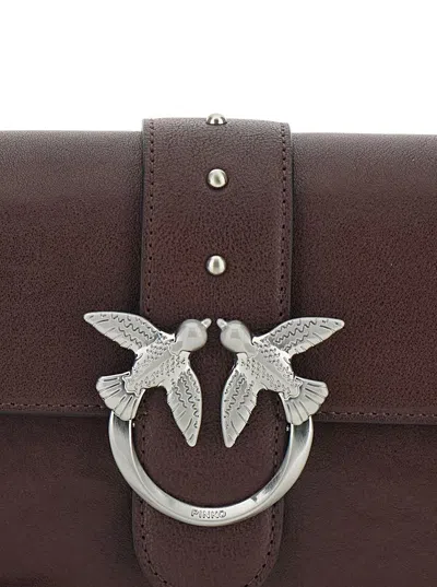 Pinko Medium Leather Classic Love Bag Slouchy Shoulder Bag With Zip In Brown