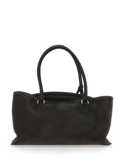 Osoi Shell Brot Large Brown Shopper With Two Handles And Key Pendant In Suede Woman In Brown