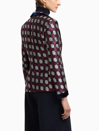 Emporio Armani Pattern-printed Single-breasted Blazer In Multi