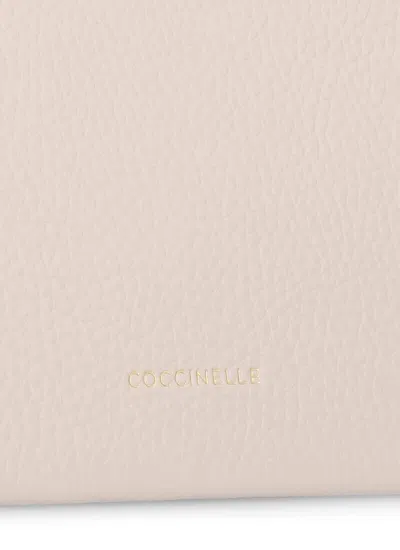 Coccinelle Chain Strap Pebbled Leather Shoulder Bag In Pink