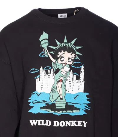 Wild Donkey Graphic Print Crewneck Sweater With Long Sleeves In Multi