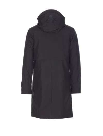 Save The Duck Black Coat With Zip And Buttons Closure In Black