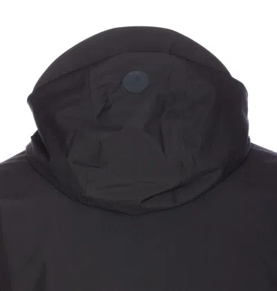 Save The Duck Black Coat With Zip And Buttons Closure In Black