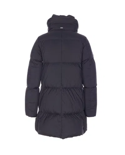 Herno Box Quilted Water Resistant Down Coat In Blue