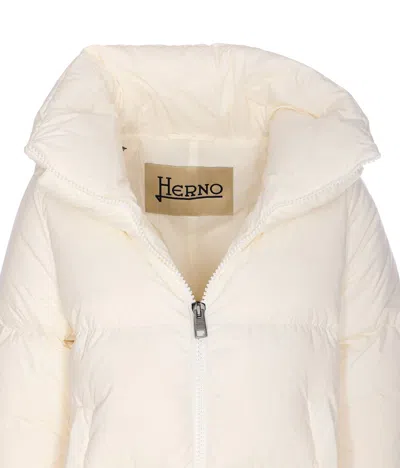 Herno A-shape Padded Quilted Down Jacket In Neutral