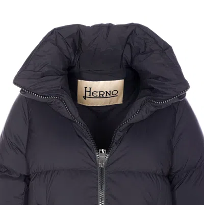 Herno Box Quilted Water Resistant Down Coat In Blue