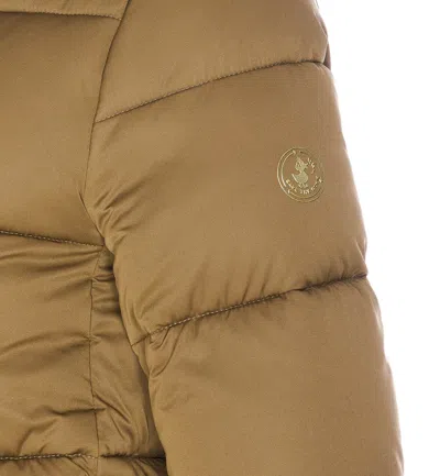 Save The Duck Felicity Removable-hood Padded Jacket In Green