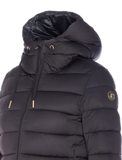 Save The Duck Black Down Jacket With Frontal Zip Closure In Black