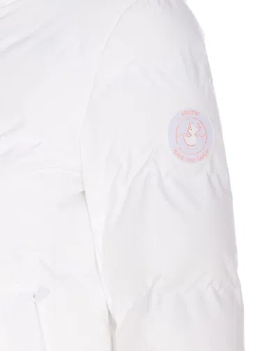 Save The Duck White Down Jacket In Gray