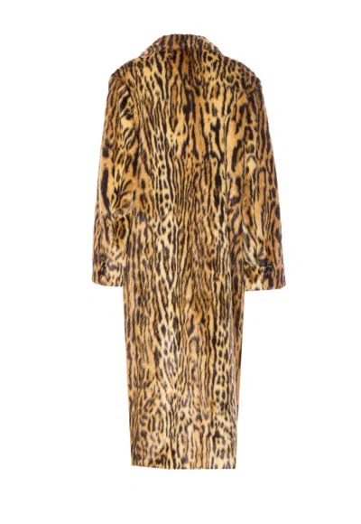 Stand Studio Marcelline Faux Fur Long Coat In Brown