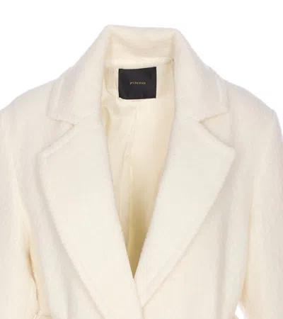 Pinko White Cerfoglio Coat In Neutral