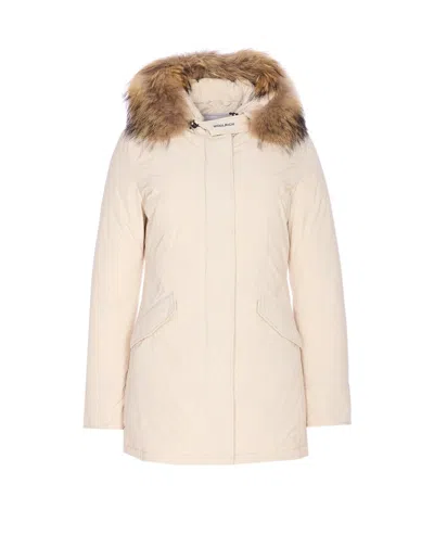 Woolrich Arctic Raccoon Parka In Neutral