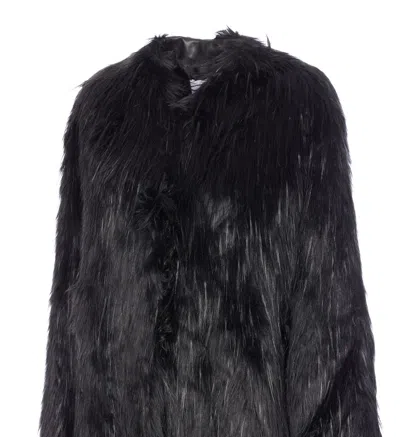 Stand Studio Carolina Faux Fur Long Coat In Black