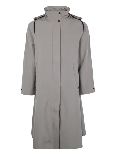 Rains Suva Vision Softshell A-line Hooded Raincoat In Gray