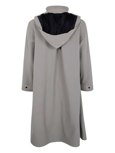 Rains Suva Vision Softshell A-line Hooded Raincoat In Gray