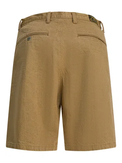 Kapital Studded Panel Shorts In Brown