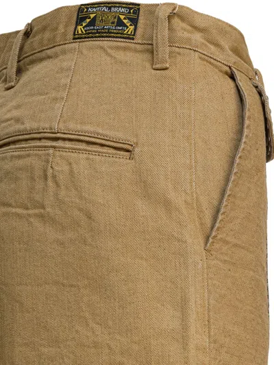 Kapital Studded Panel Shorts In Brown