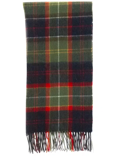 Barbour Tartan Fringed Scarf In Green