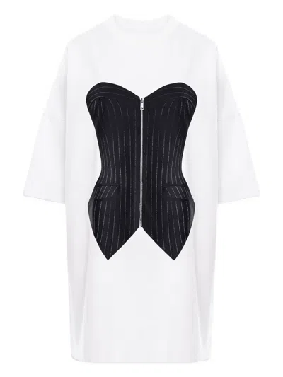 条纹迷你连衣裙