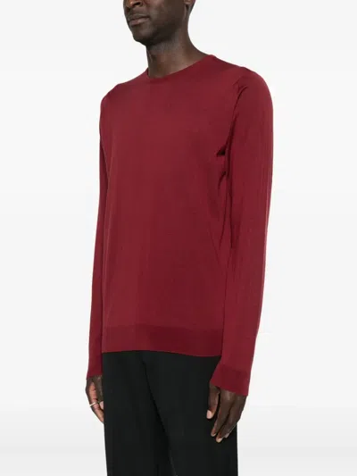 John Smedley Lightweight Long Sleeve Crew Neck Knit In Brown