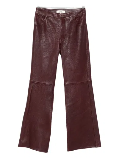 Chloé Leather Trousers In Burgundy