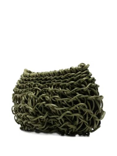 Alienina Cecilia Interwoven Shoulder Bag In Green