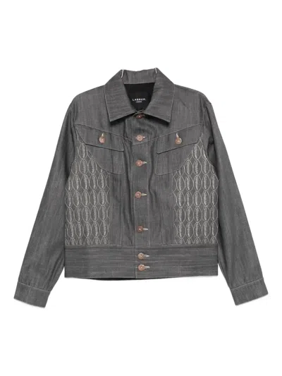 Labrum London Embroidered Denim Jacket In Gray