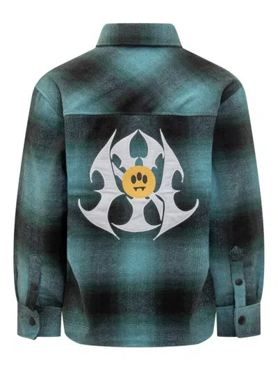 Barrow Overshirt Checked Green And Black In Animal Print