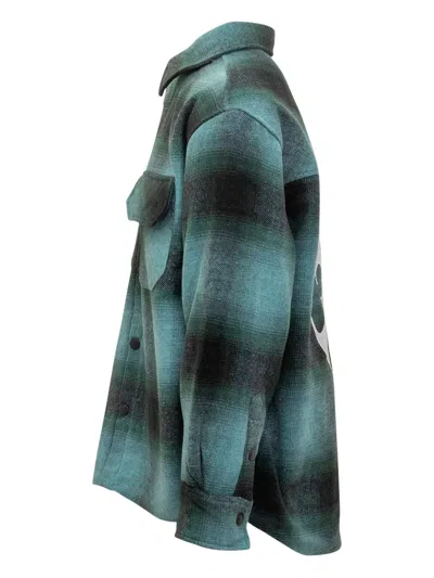 Barrow Overshirt Checked Green And Black In Animal Print