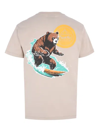 Mauna Kea Surfing Bear T-shirt In Neutral