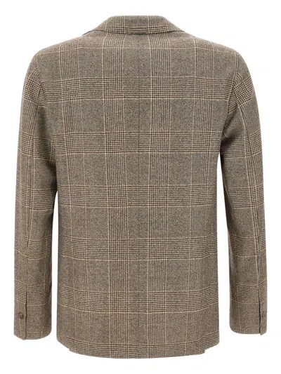 Barba Napoli Barba Teasy Checked Blazer In Brown