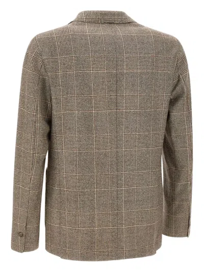 Barba Napoli Barba Teasy Checked Blazer In Brown