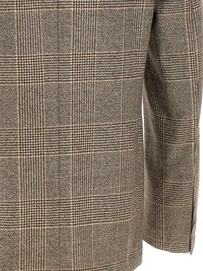Barba Napoli Barba Teasy Checked Blazer In Brown